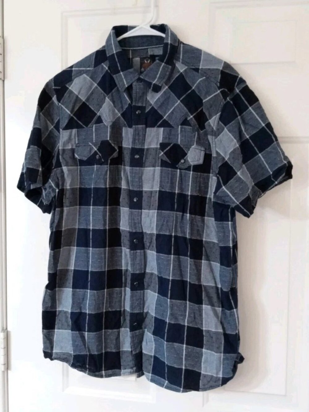 Moonshine Spirit by Brad Paisley Shirt Men's XL Plaid Pearl Snap Short Sleeve